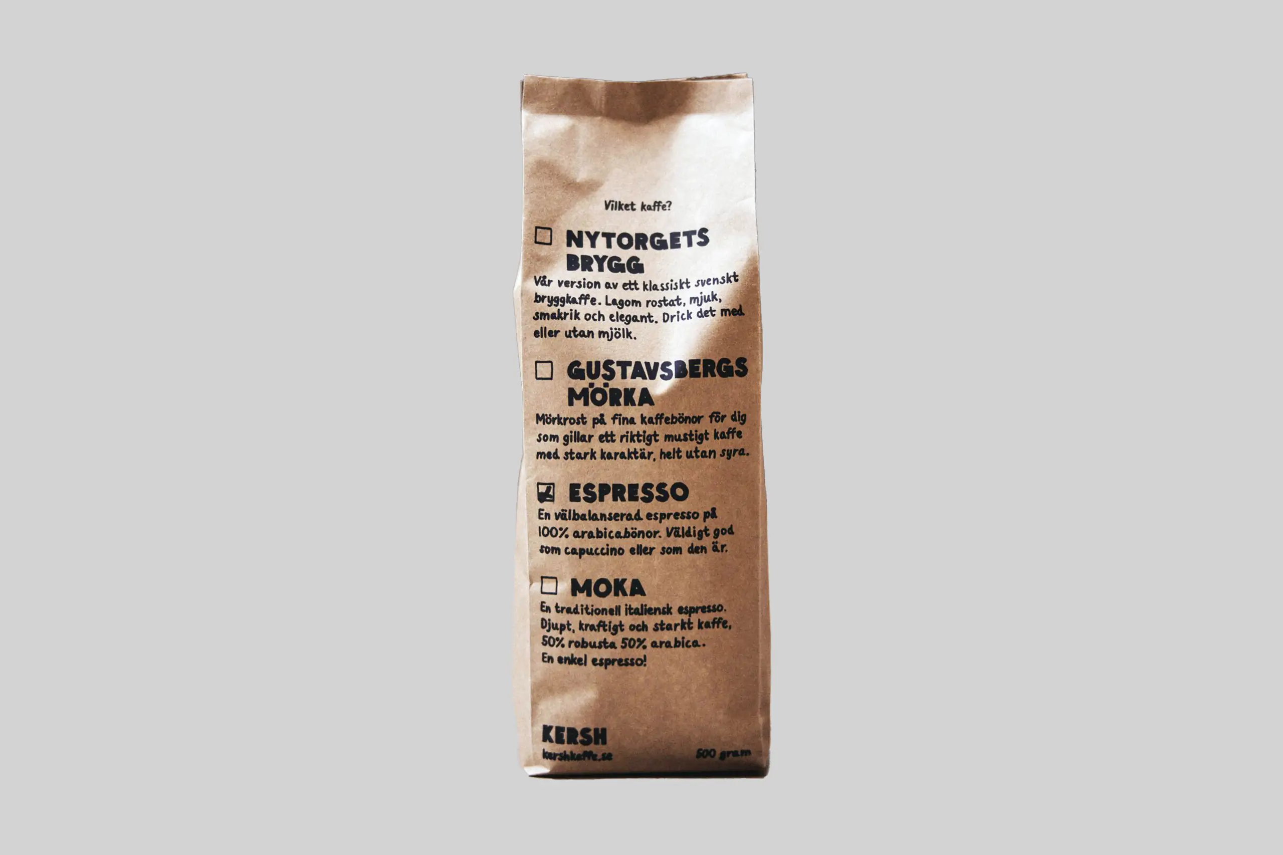 KERSH kaffe, packaging